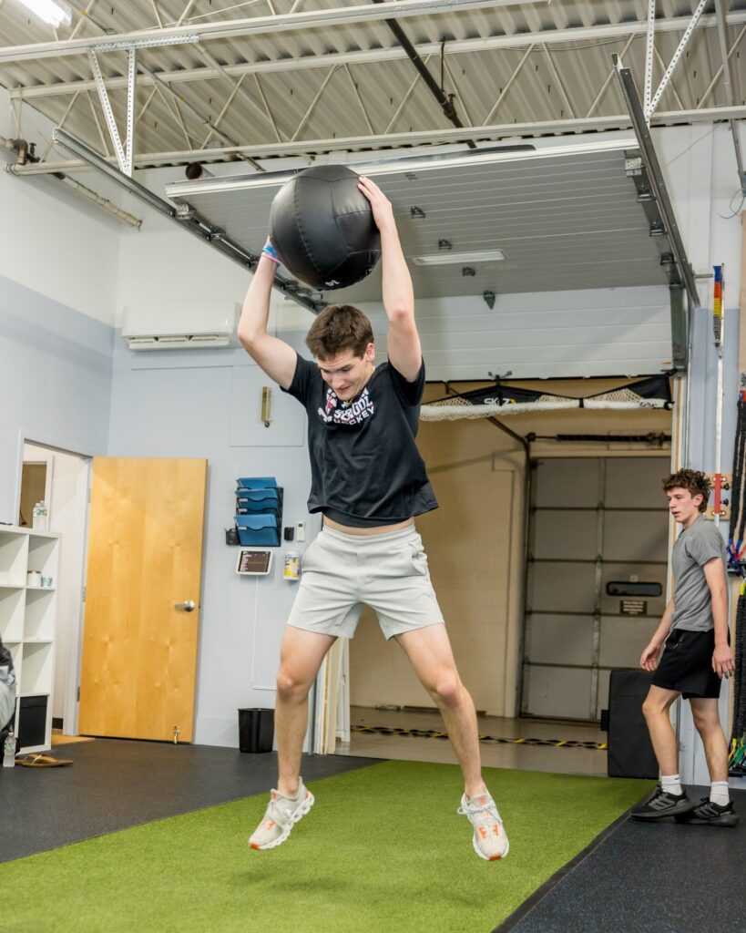 An athlete training in the Whole Health Solutions performance center