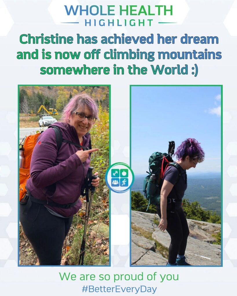 Whole Health Highlight: Christine achieved her dream and is now off climbing mountains.