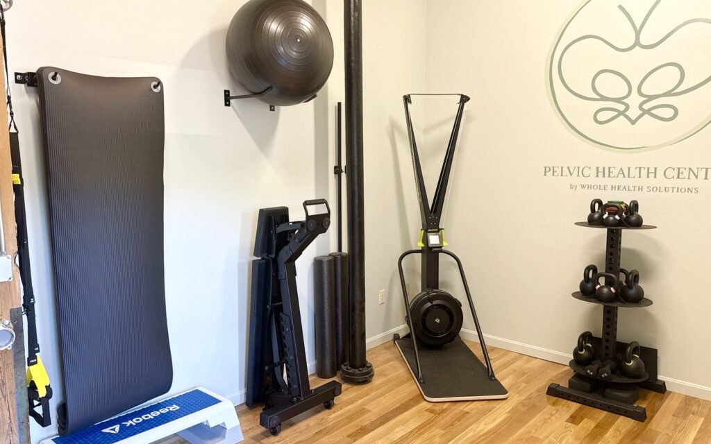 Strength equipment in the Pelvic Health Center exercise area
